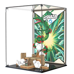 Display Case For LEGO Rayquaza 72168 with printed backdrop – Brick In It – Photo 3