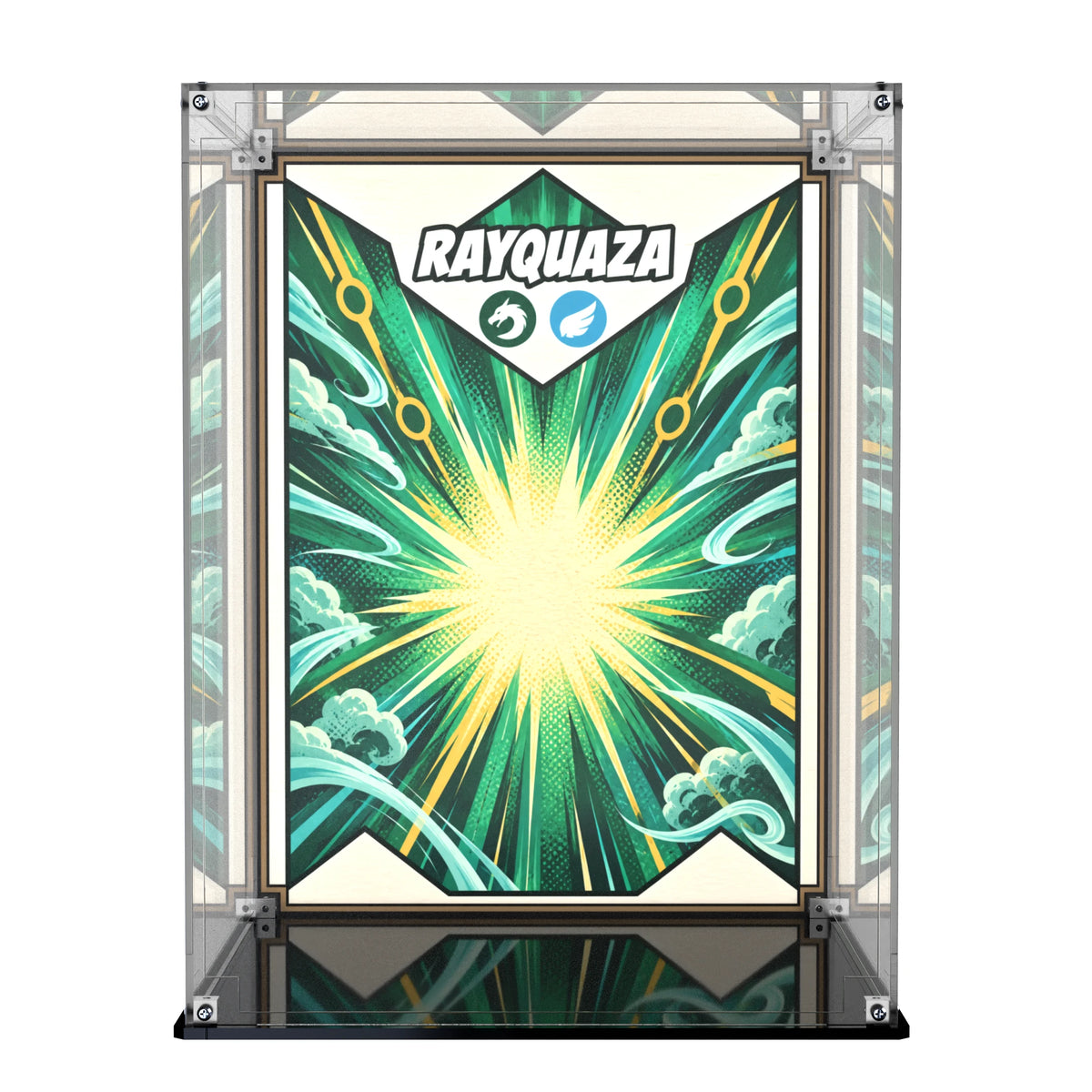 Display Case For LEGO Rayquaza 72168 with printed backdrop – Brick In It – Photo 4