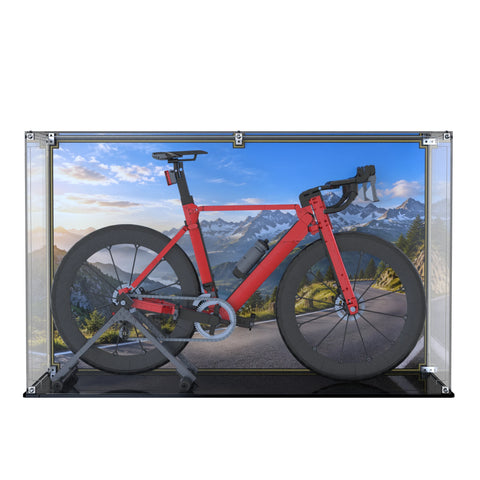 Display Case For LEGO Road Bike 11380 with printed backdrop – Brick In It – Photo 1
