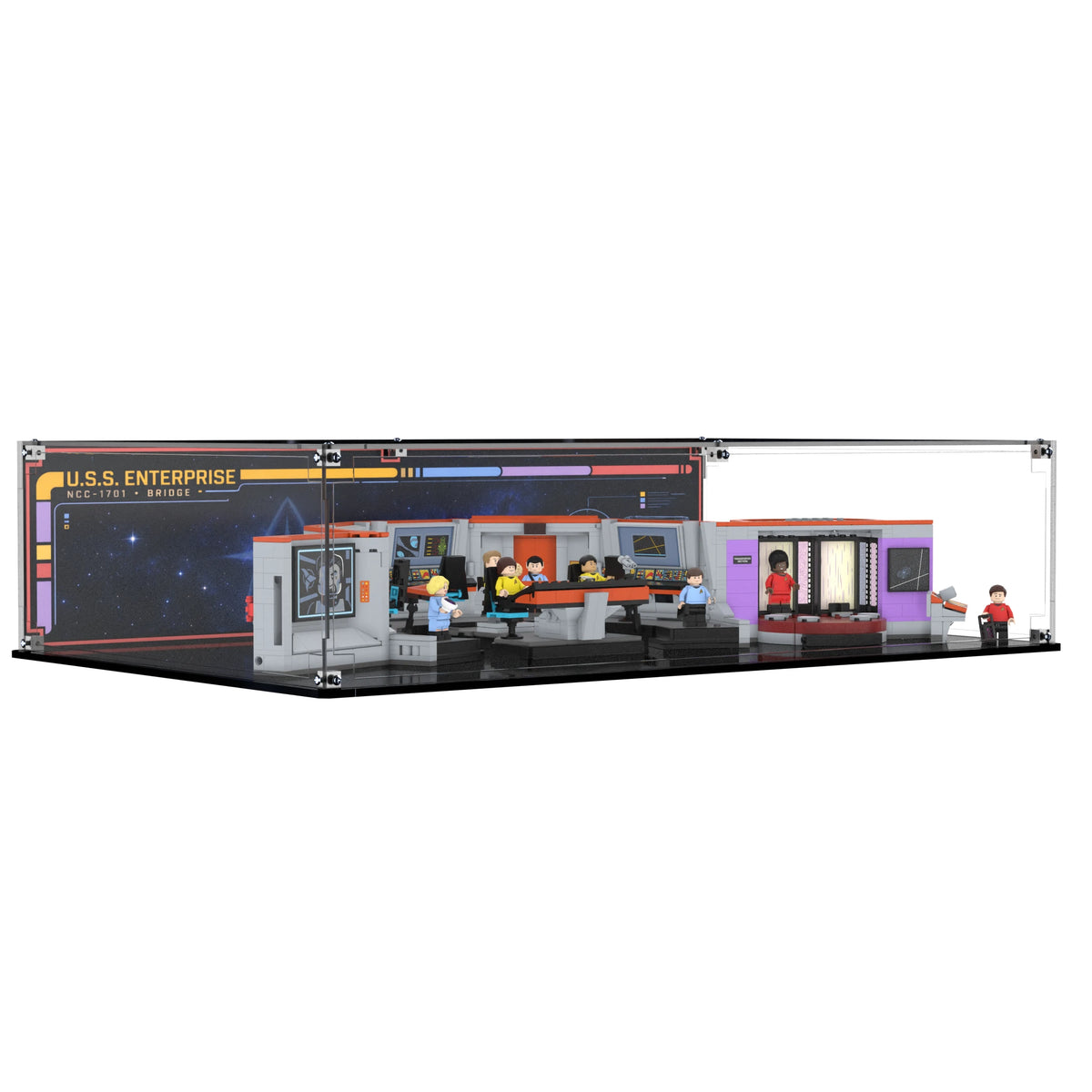 Display Case For LEGO Star Trek: U.s.s. Enterprise Ncc-1701 Bridge 11385 with printed backdrop – Brick In It – Photo 2