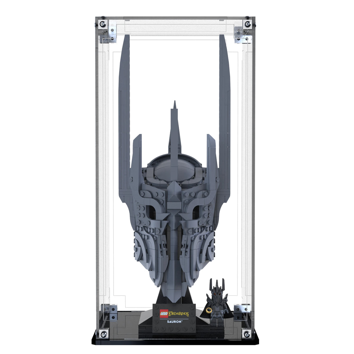 Display Case For LEGO The Lord Of The Rings: Sauron's Helmet 11373 with clear back panel – Brick In It – Photo 1