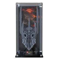Display Case For LEGO The Lord Of The Rings: Sauron's Helmet 11373 with printed backdrop – Brick In It – Photo 1