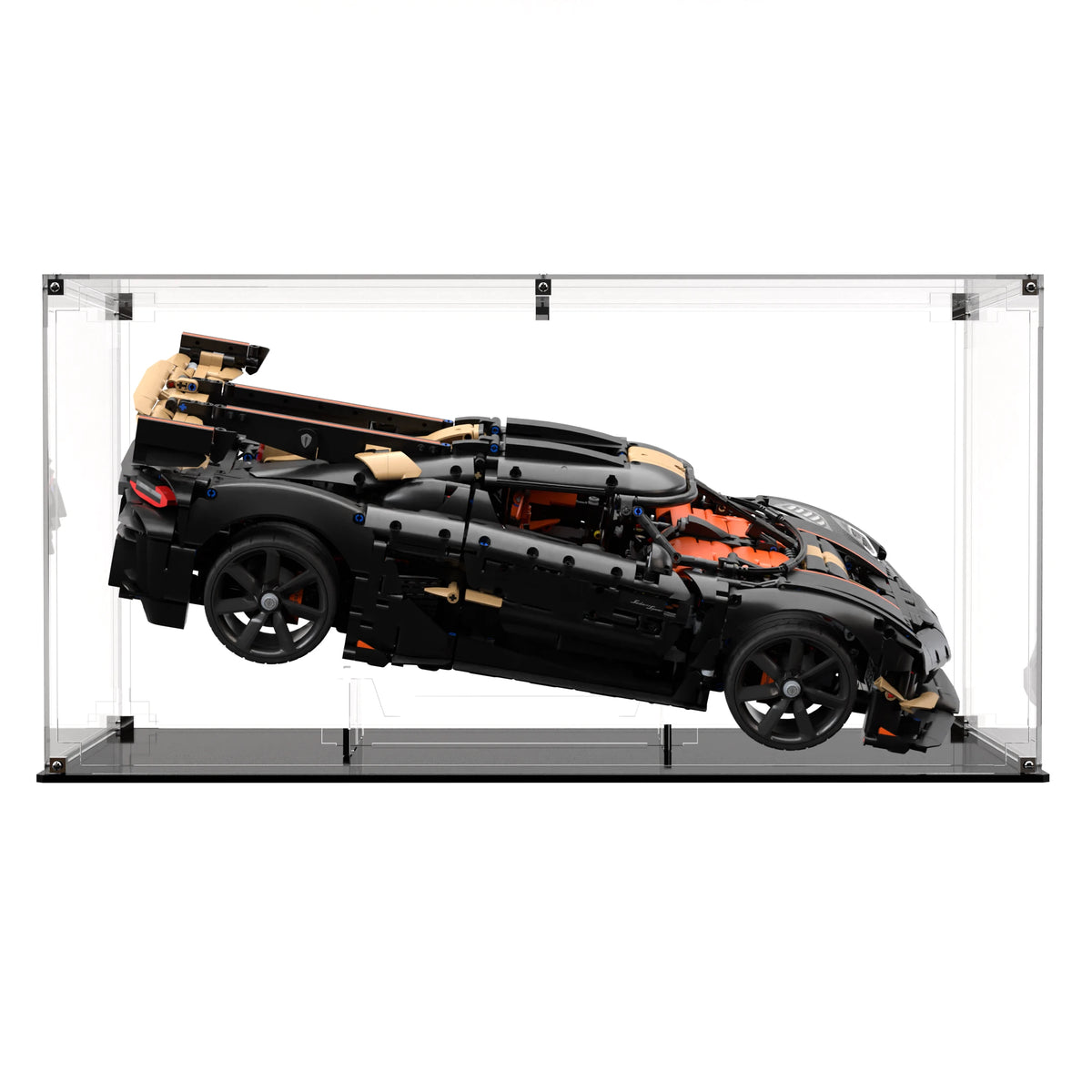 Display Case with Stand For LEGO Koenigsegg Sadair's Spear Megacar 42232 with clear back panel – Brick In It – Photo 1