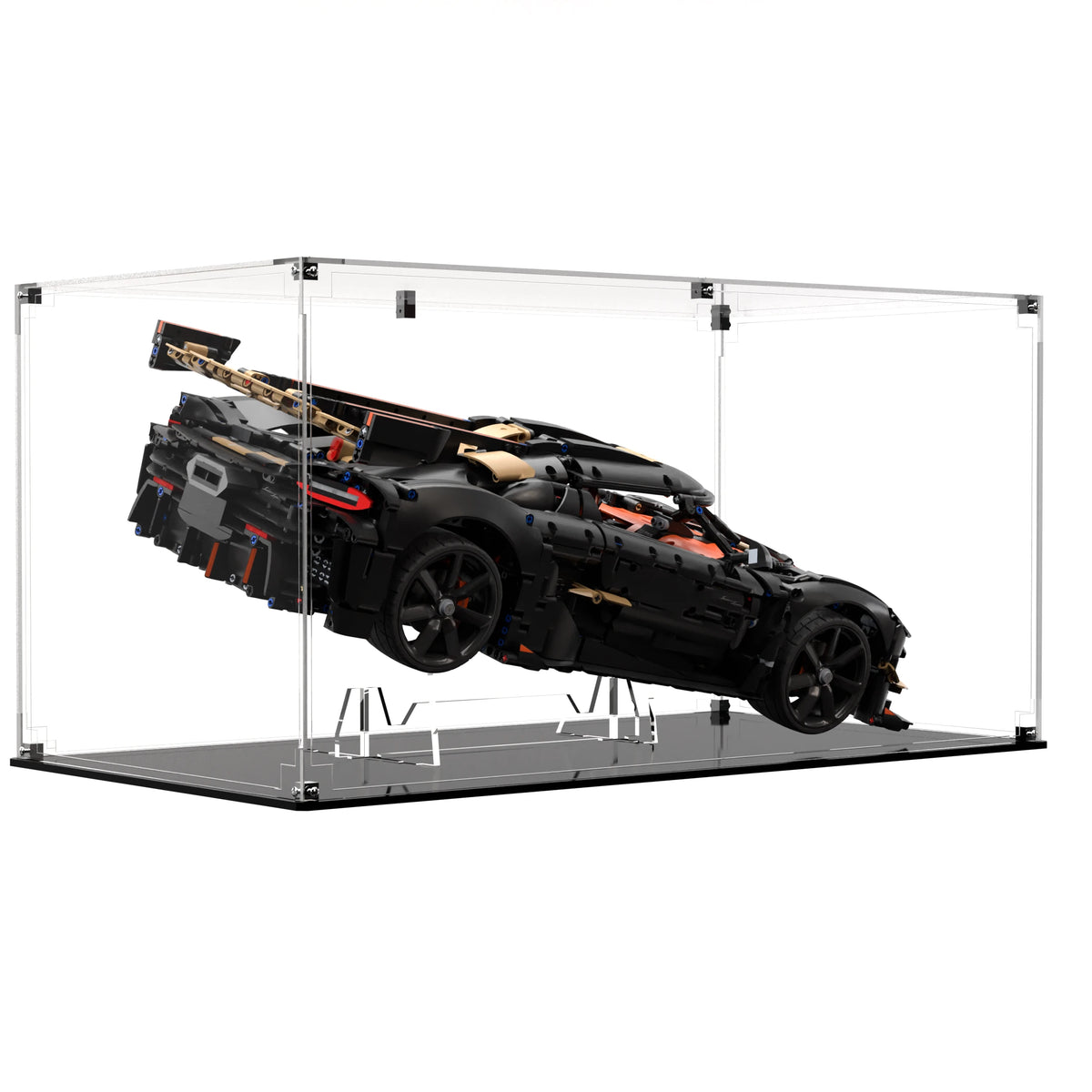 Display Case with Stand For LEGO Koenigsegg Sadair's Spear Megacar 42232 with clear back panel – Brick In It – Photo 2